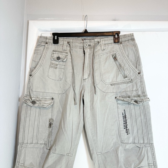 Private Blue Utility Cream Colored Cargo Cotton Utility Shorts 38 waist like new - Picture 7 of 15